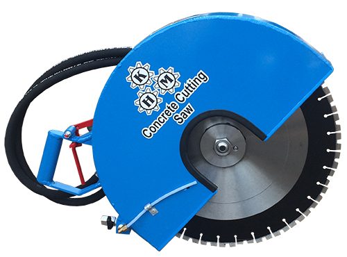 Blue concrete cutting saw
