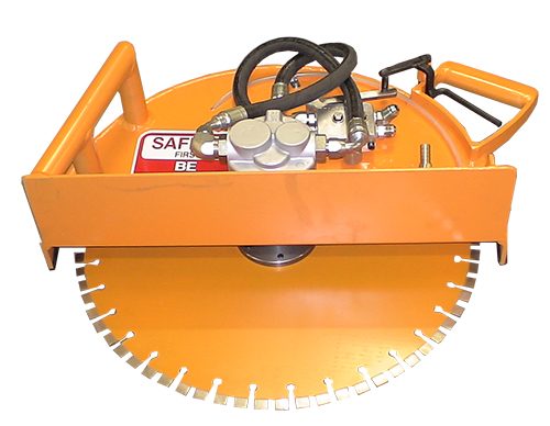 Orange hydraulic saw