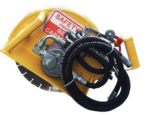 Yellow hydraulic saw